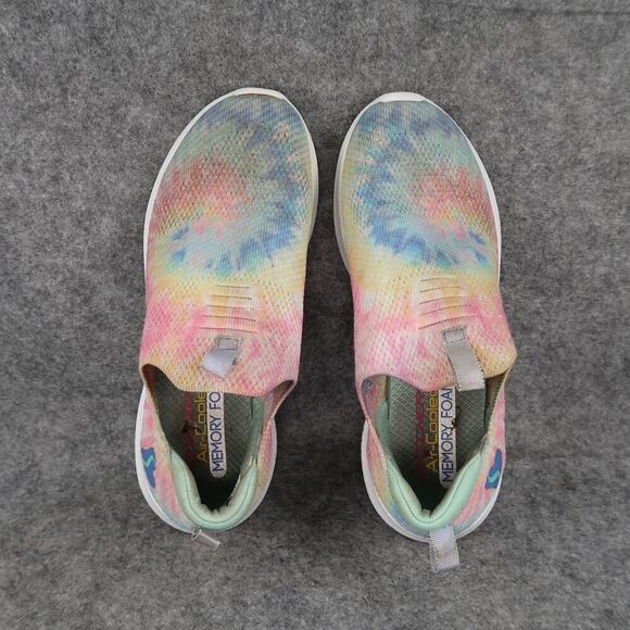 Skechers Shoes Girls 3 Sneakers Slip On Memory Foam Stretch Fit Comfort Colorful - Picture 7 of 12